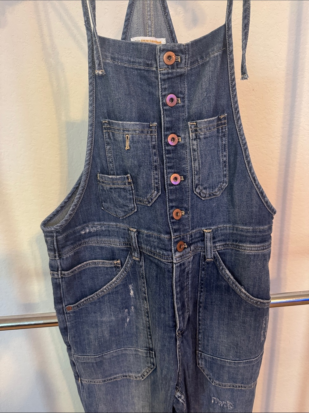 Anthropologie PILCRO Denim Button-Front Overalls - Picture 3 of 9